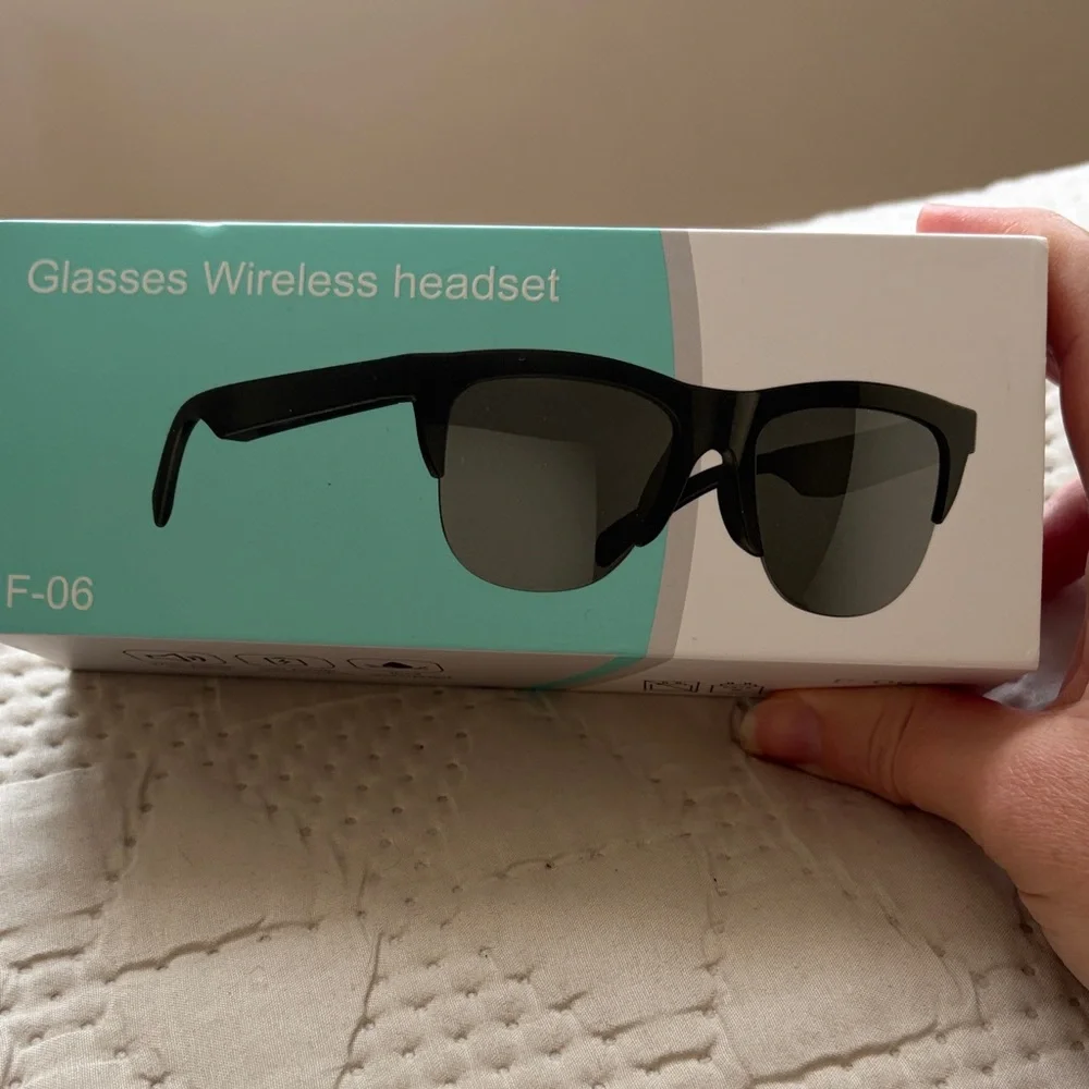 F-06 Black Wireless Headset Glasses